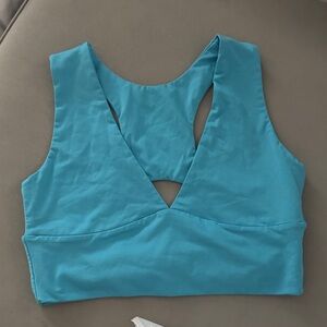 Blue Sleeveless Crop Top